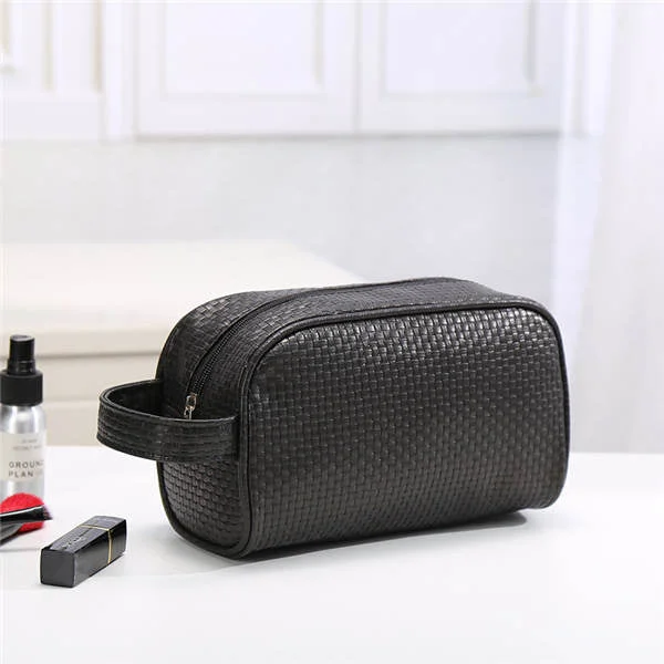 PURDORED 1 Pc Solid Color Men Washing Bag Unisex Cosmetic Bag for Make Up Travel Large Toiletry Makeup Bag Organizer Pouch Case