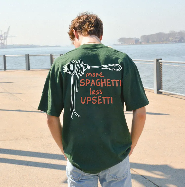 More Spaghetti Less Upsetti Printed Men's T-shirt