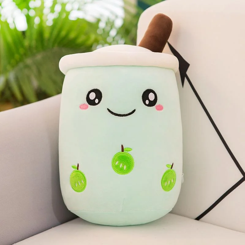 Cuteeeshop Bubble Tea Marshmallow Plushies Smile Huggable Green Boba Plushies Mood Stuffed Animals
