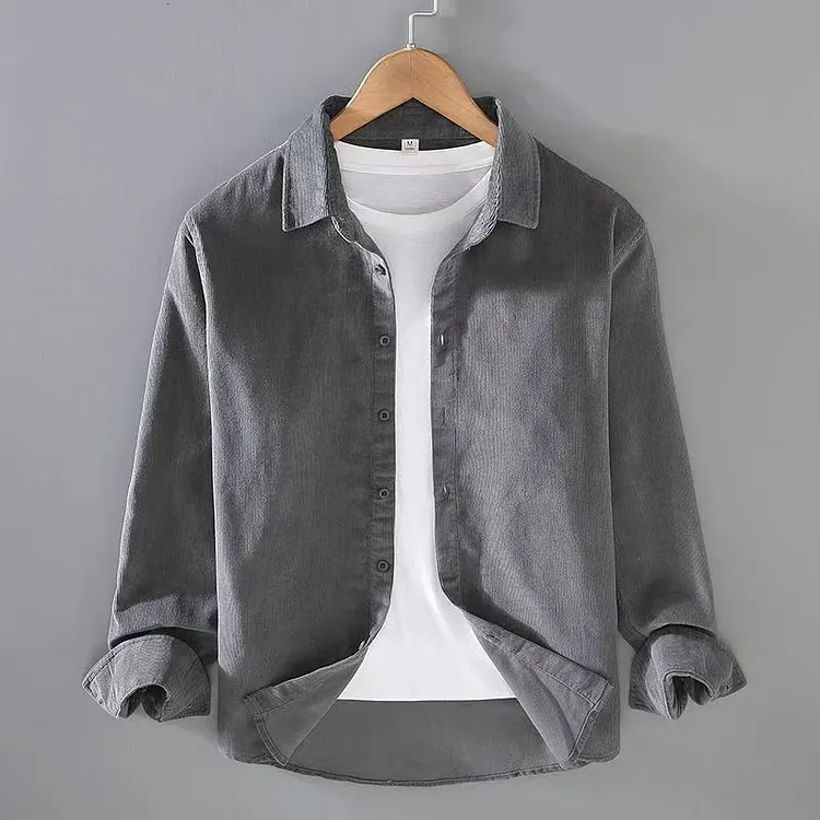 2025 Men's Long-Sleeved Shirt, Autumn/Winter Corduroy Jacket