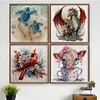 4 PCS Animal - Full Embroidery 3 Strands 11CT Stamped Cross Stitch - 40*40CM