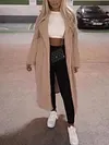 Fashion Plush Solid Color Long Sleeves Lapel Collar Coat