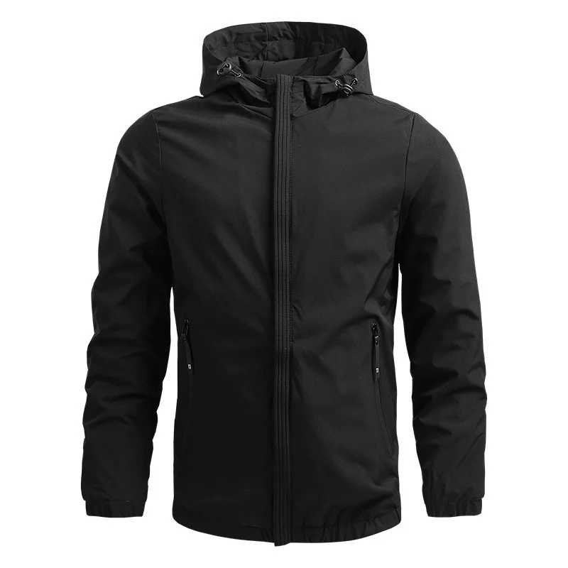 Men's thin casual jacket coat stick hooded coat
