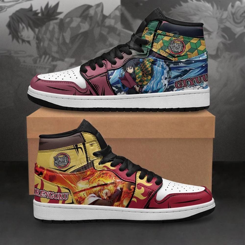 Giyu and Rengoku Sneakers Custom Demon Slayer Anime Shoes