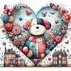(Multi-Style) Love Shell Beach Colorful Town Cat Dog-11CT Stamped Cross Stitch 40*40/50*50cm