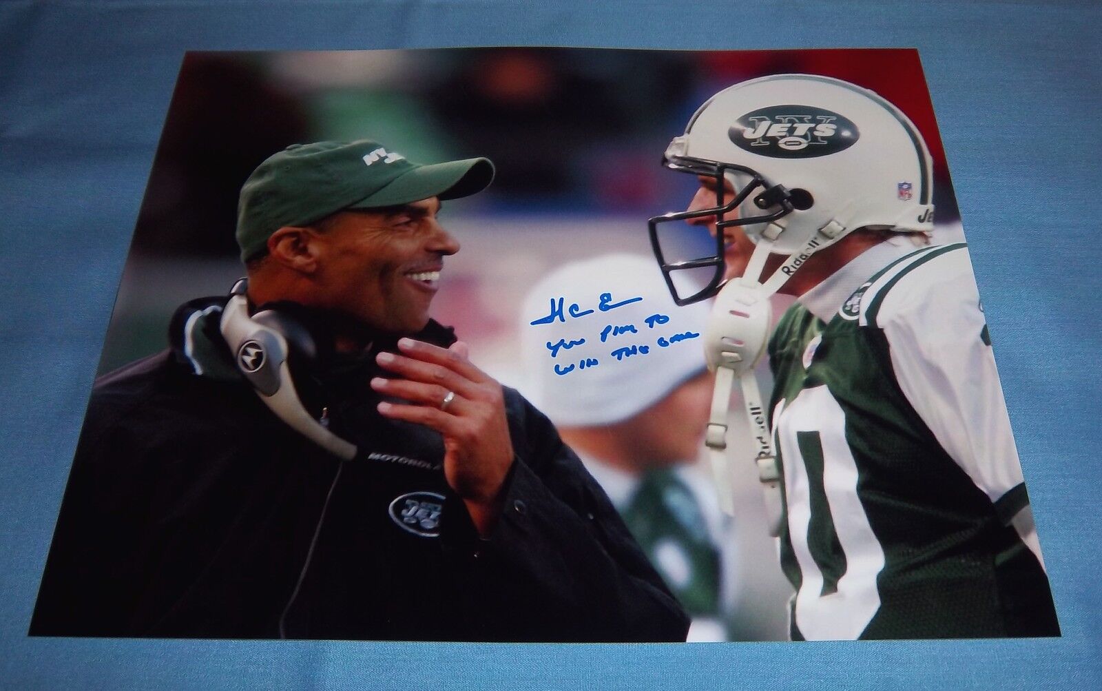 NY Jets Herman Edwards Signed Autographed 8x10 Photo Poster painting Eagles Rare Inscription B