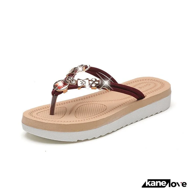 Flat Heel Breathable Solid Color Flip-Flops