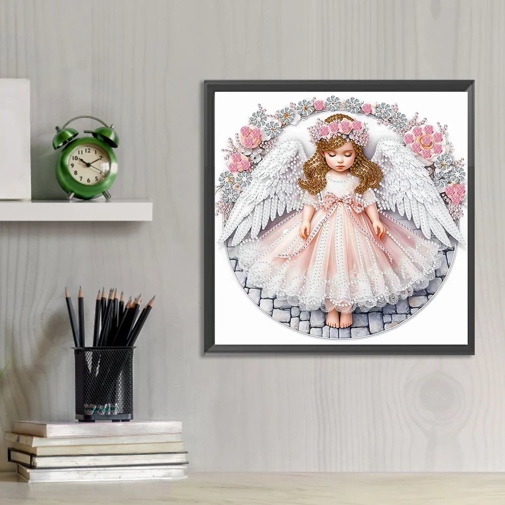Diamond Painting - Partial Special Shaped Drill - Angel Child(Canvas|30*30cm)