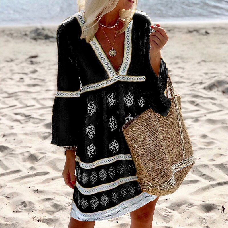 Casual Loose Print Short Dress