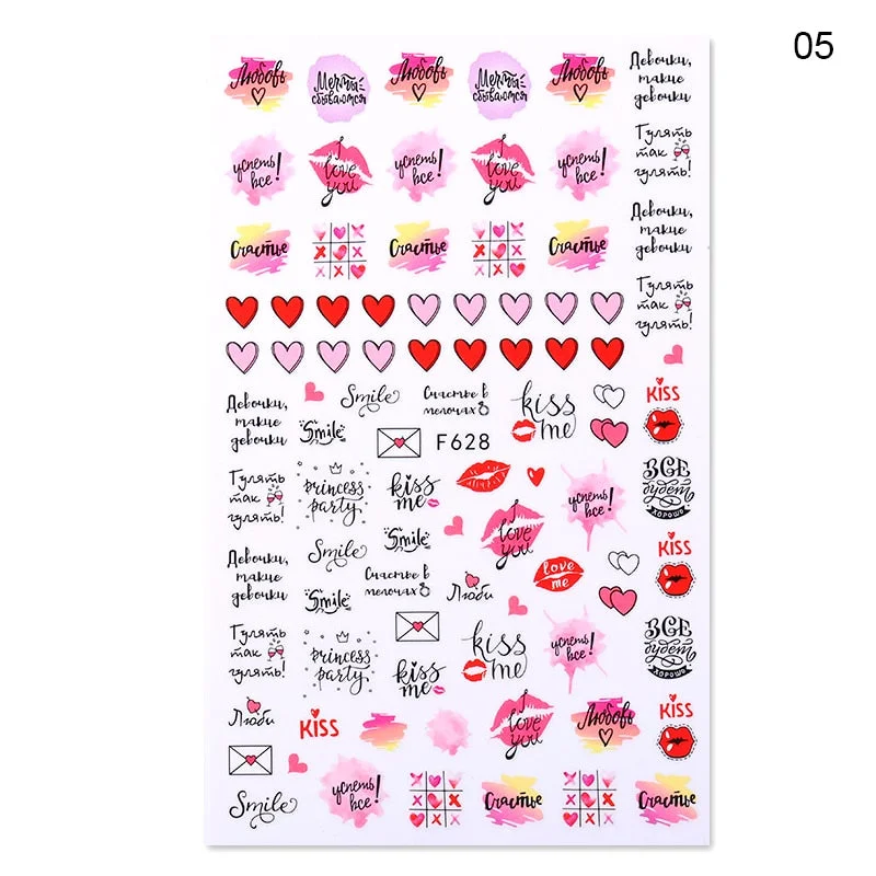 1 Sheet Nail Art 3D Nail Sticker Butterfly Colorful Nail Decals Fairy Tales Nail Transfer Decals Nail Decorations DIY Design