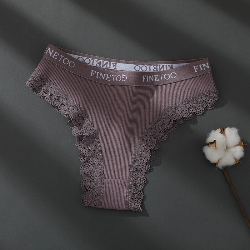 Billionm Women Lace Panties Women's Sexy Cotton Underwear FINETOO Solid Color Brazilian Pants Female Breathbale Intimates Lingerie