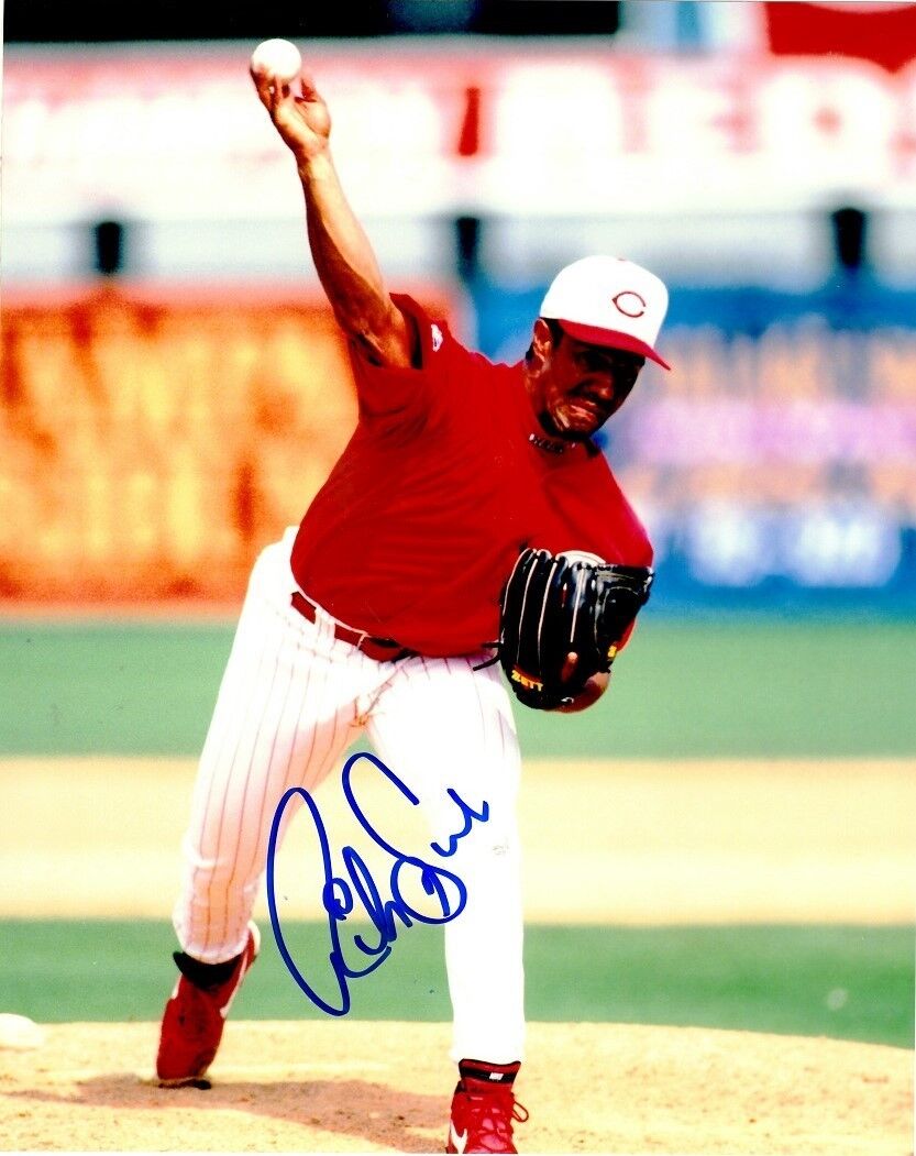 Autographed RICKY BONES 8x10 Cincinnati Reds Photo Poster painting - COA