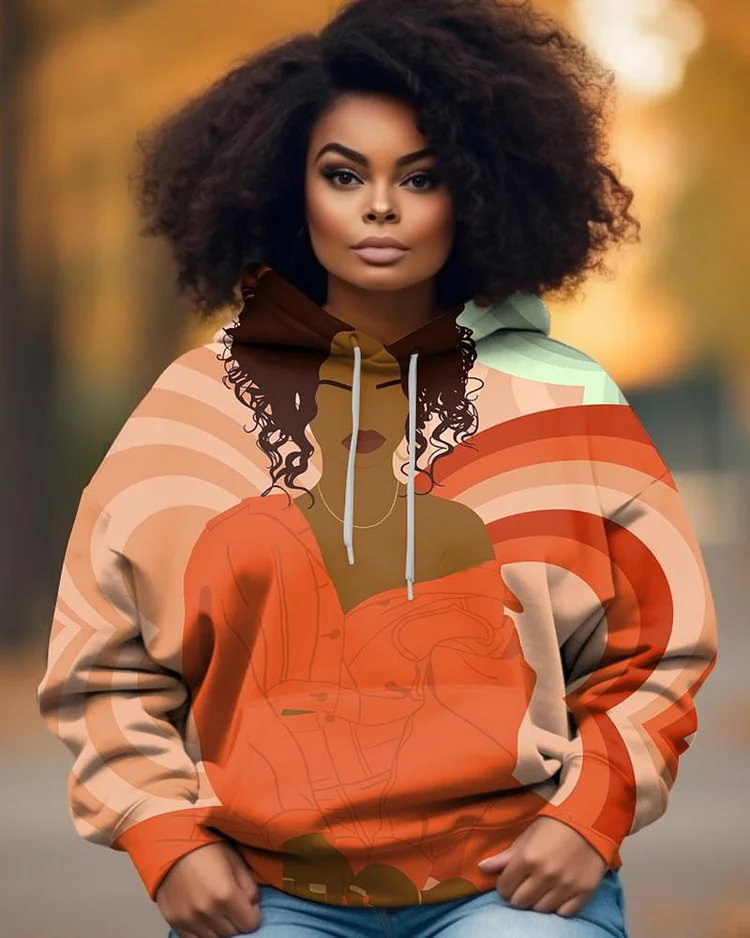 Personalized Colorful Love Black Girl Printed Hoodie