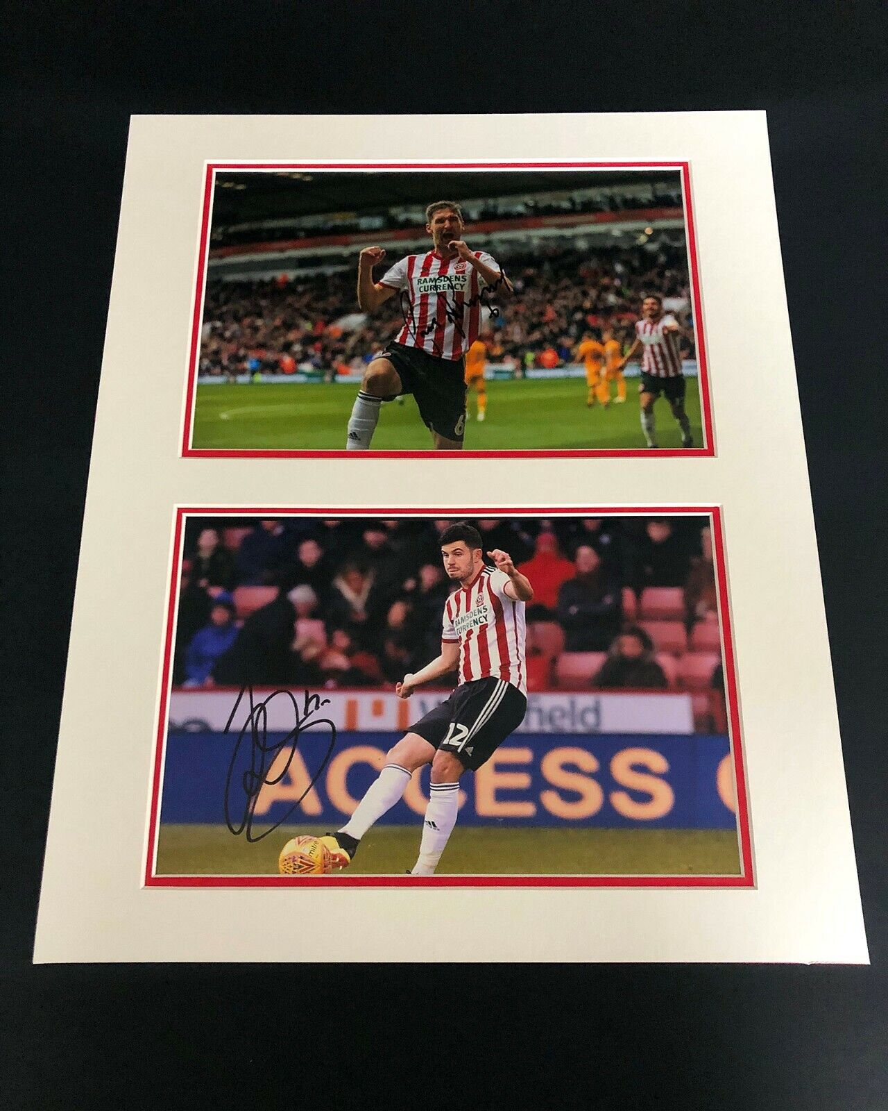 John Egan & Jack O'Connell SIGNED Huge Photo Poster painting Display Sheffield United AFTAL COA