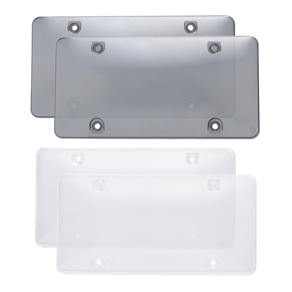 

2pcs Car License Plate Shield Covers Bubble Design for 12x6 inch US Tags, White, 501 Original
