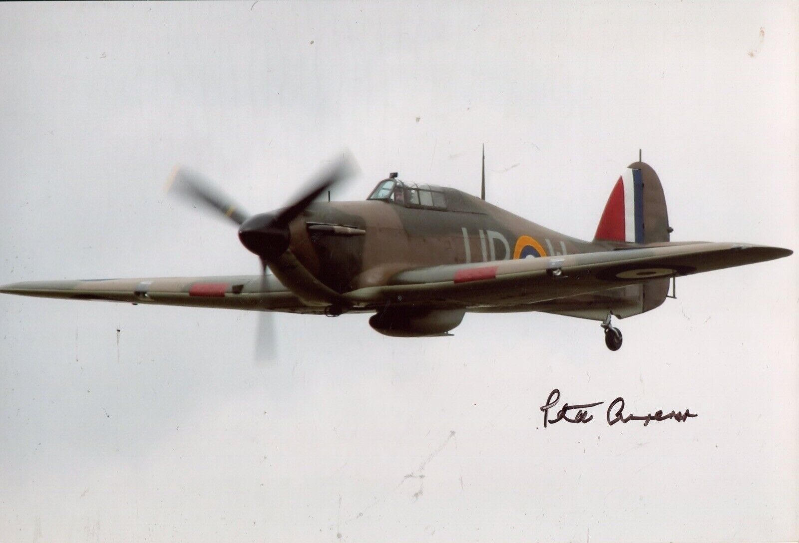 WW2 Battle of Britain RAF ace Peter Ayerst signed Hurricane Photo Poster painting - UACC DEALER