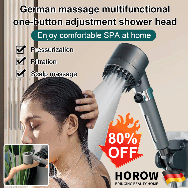 (🔥 HOT SALE NOW-80% OFF) -🎁German massage multifunctional one-button adjustment(Buy 2 Free Shipping) shower head