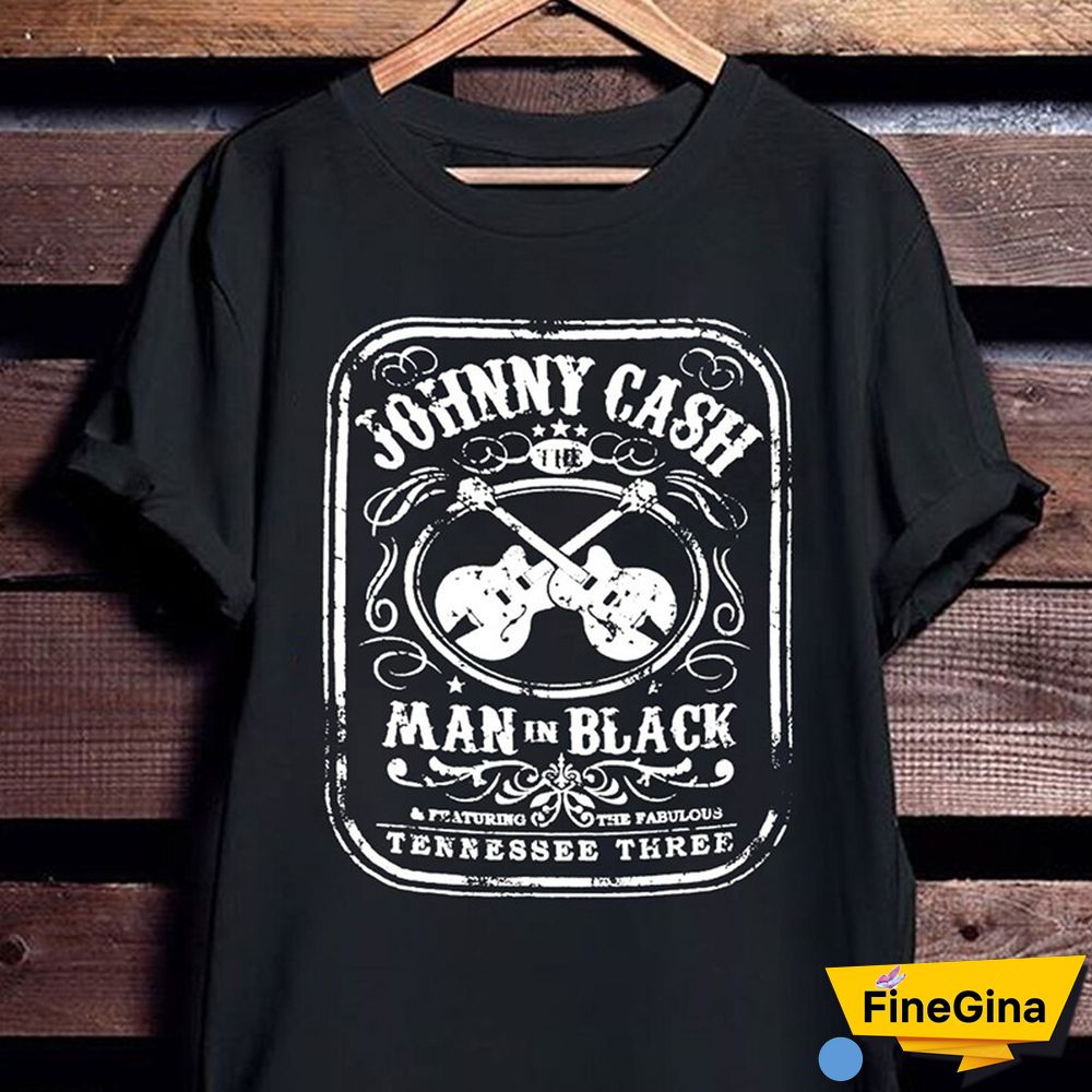 Unisex Johnny Cash Guitar Printing RockAnd Roll T Shirts Short Sleeve Loose Cotton Vintage Summer Tops Crewneck Fashion Shirts