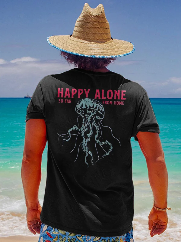 Happy Alone So Far From Home Printed Men's T-shirt
