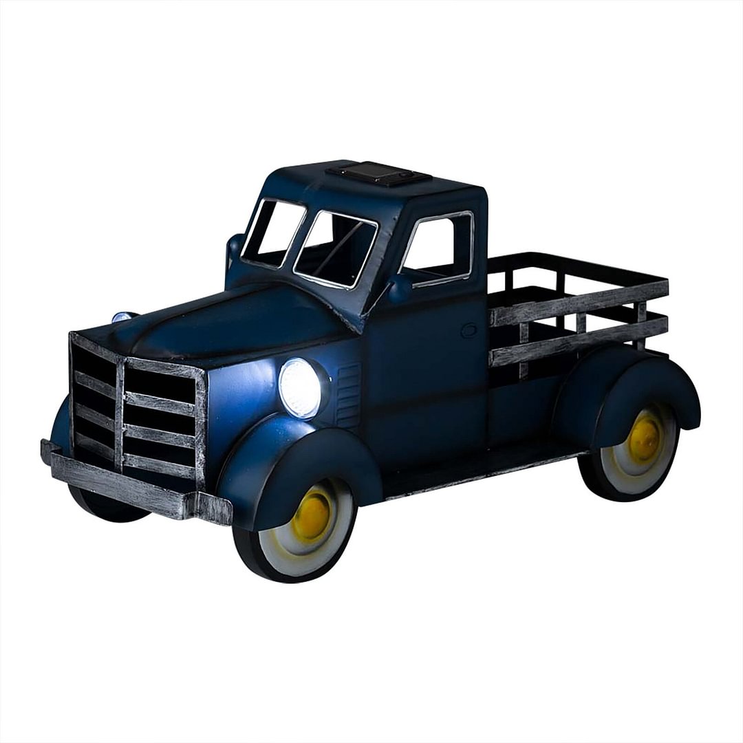 Retro Style Solar Pickup Truck Garden Decoration