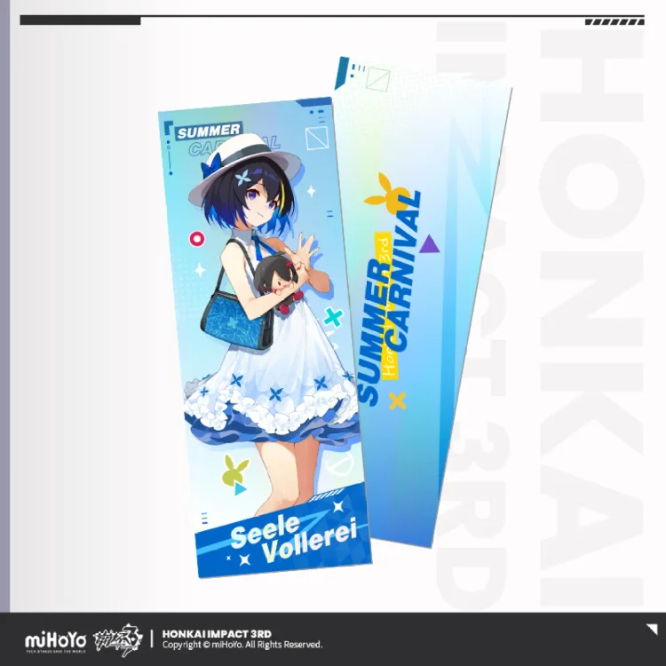 Honkai 3d Summer Carnival Laser Collection Tickets [Original Honkai Official Merchandise]