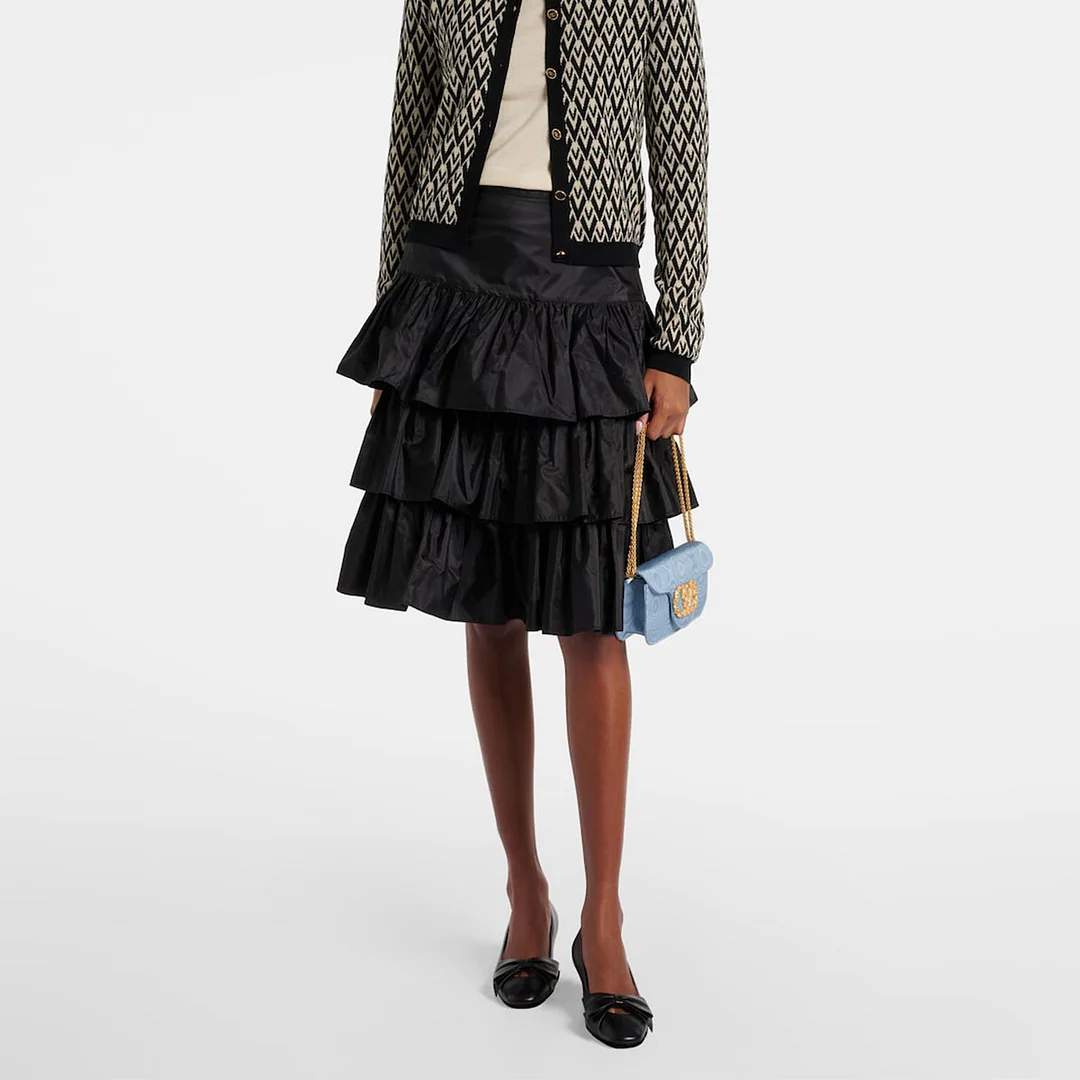 Classic Black Vegan Leather Square Toe Bow Chunky Heel Pumps for Women