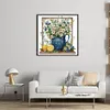 White Flowers In Vase-14CT Stamped Cross Stitch 45*45cm/17.72*17.72in tapestrymarket