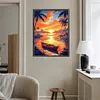Sonnenuntergang Seeblick - runder Bohrer Diamantmalerei - 40*50cm