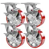 [US Local Warehouse] 5 Inch Caster Wheels Total Capacity 4000 Lbs Heavy Duty Casters with Brake Plate Casters for Trolleys Transport Materials Toolboxes