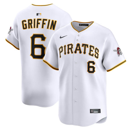 Youth Pittsburgh Pirates #6 Konnor Griffin Nike White Home Limited Jersey