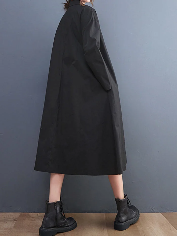 Fashion Long Sleeve Panelled Shirt Dress