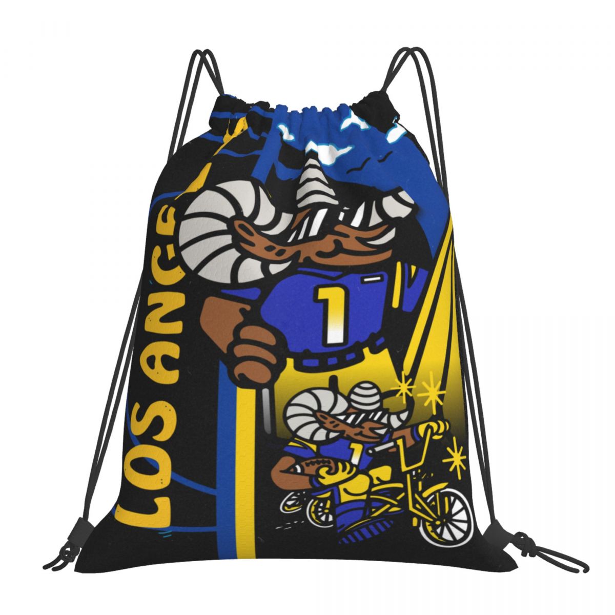 Los Angeles Rams Waterproof Adjustable Lightweight Gym Drawstring Bag