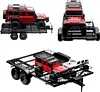 AMK RC Trailer Metal 1/8 1/10 RC Trailer with RC Trailer Hook Coupler and Kinetic Winch Strap for 1/8 1/10 RC Crawler SCX10 D90 Wrangler TRX6 Redcat GEN8 RGT 86100 SMT TRX4 Upgrades