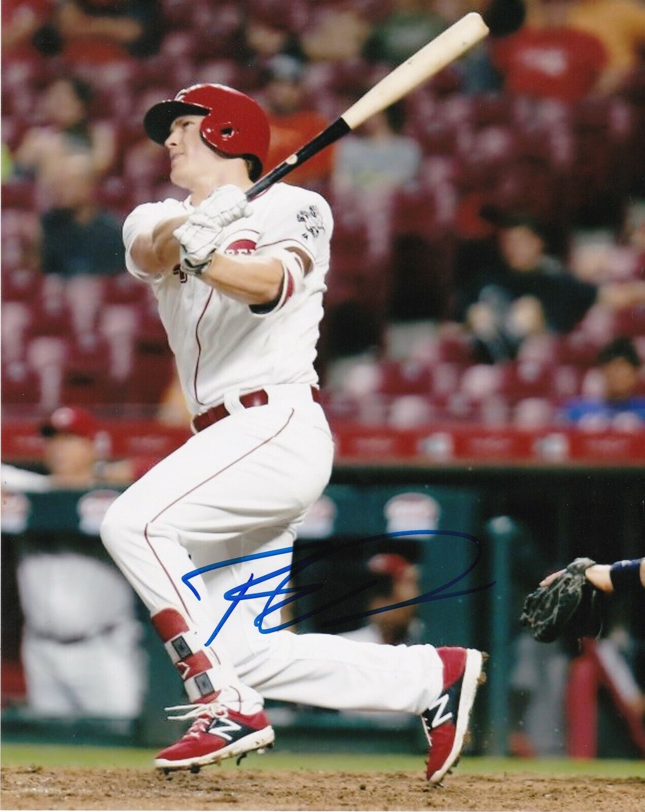 BRANDON DIXON CINCINNATI REDS ACTION SIGNED 8x10