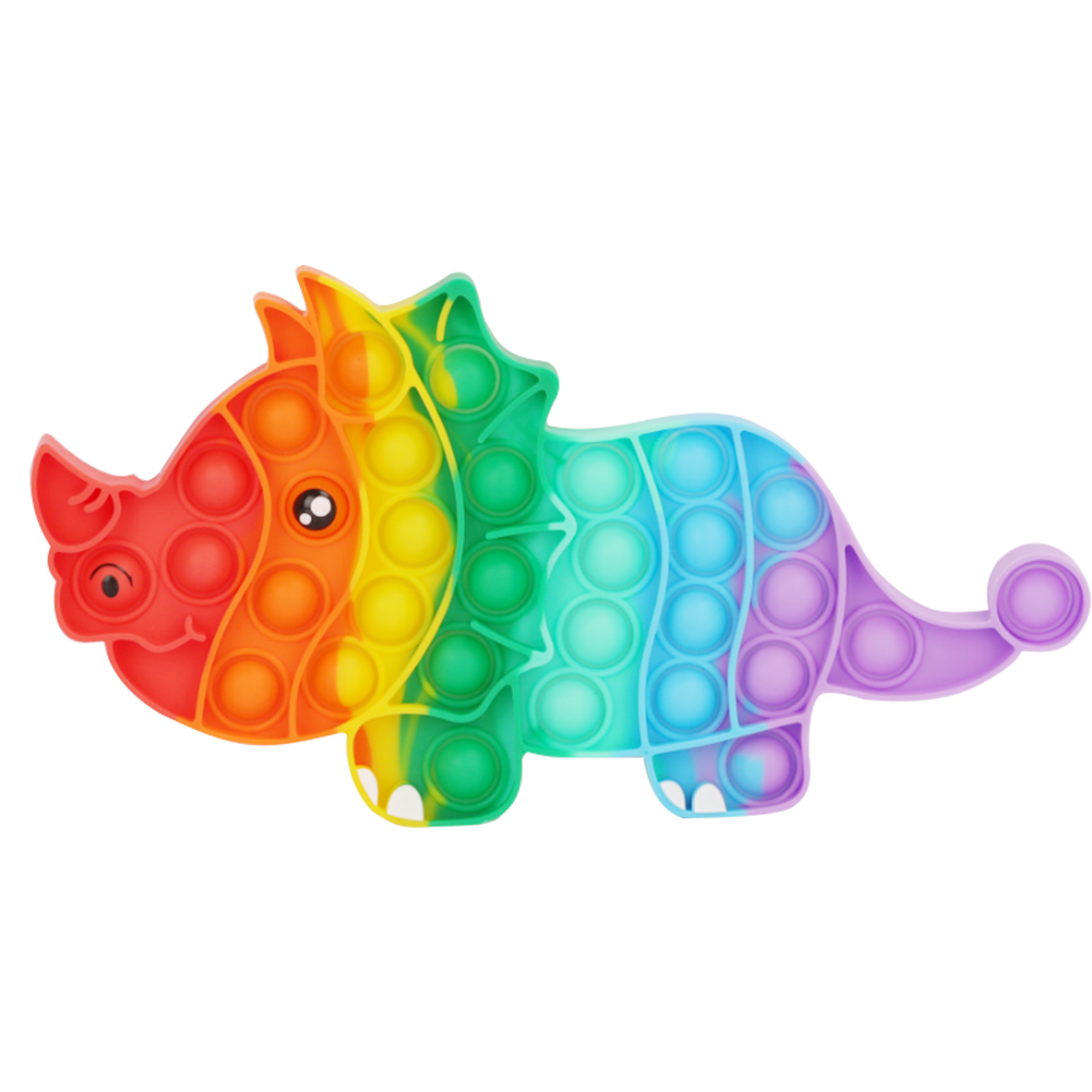 

Triceratops Push Bubble Fidget Toys Stress Relief Relax Puzzle Toy Rainbow, 501 Original