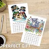 2027 Pearl Owl DIY Paper Diamond Painting Wall Calendar Set Special Shaped Partial Drill Monthly Flip Hanging Calendar Kit for Adults Beginners Gift Home Office Decor