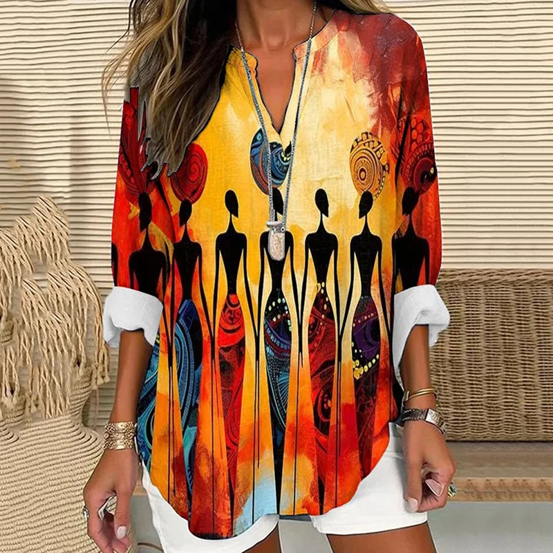 Women's Juneteenth African Woman Art Print Print Blouse
