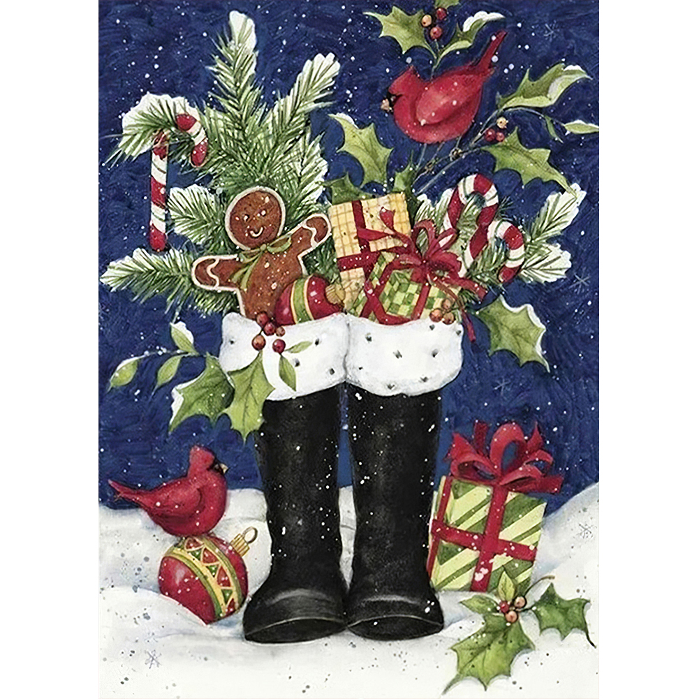 

Christmas Sock - Round Drill Diamond Painting - 30*40CM, 501 Original