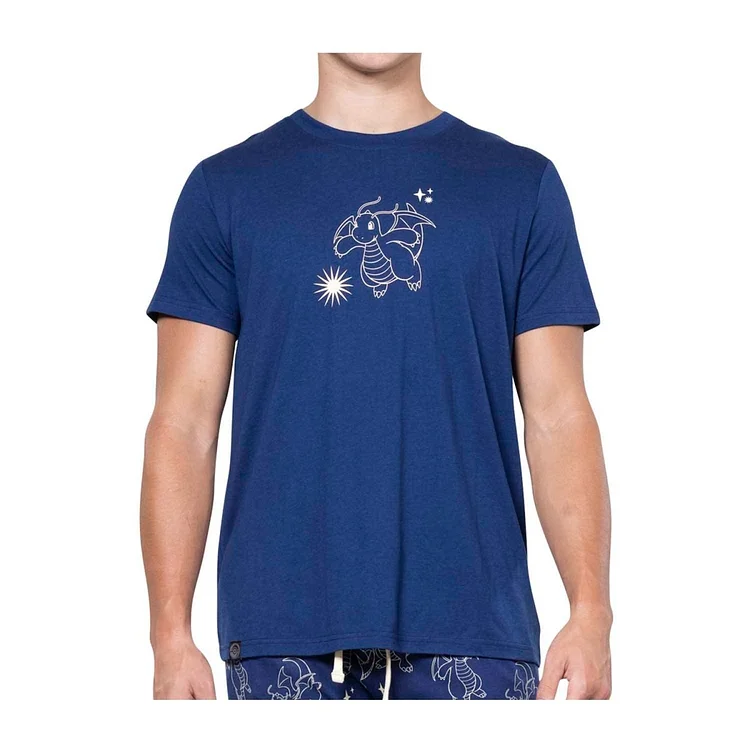 Dragonite Eve Navy Relaxed Fit Crew Neck T-Shirt - Men