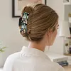 White Flowers DIY Diamond Painting Claw Clips for Adults Beginners Diamond Art Western Hair Clips Anti-Slip Design for Women Long Short Hairstyle Jewelry Supplies