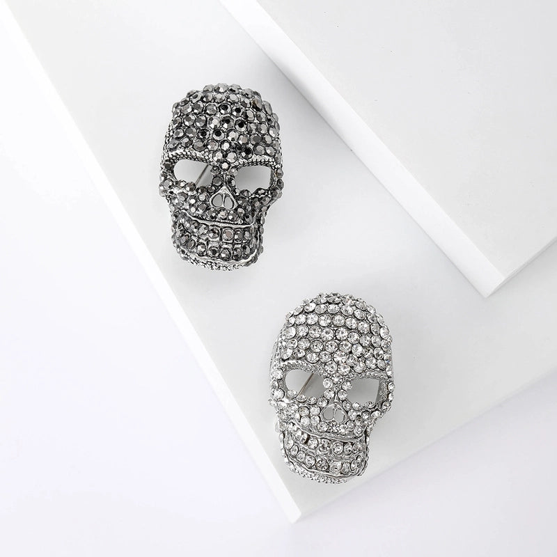 Punk Pin Skull Alloy Plating Inlay Rhinestones Women's Brooches