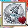 Snowman-Partial 11CT Stamped Cross Stitch Bead Embroidery 36*36cm/14.17*14.17in tapestrymarket