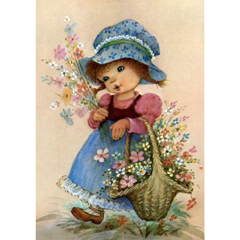 

Girl - 11CT Stamped Cross Stitch - 40*53CM, 501 Original