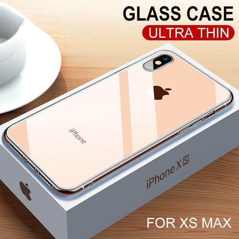 Luxury Ultra Thin Transparent Back Glass Cover For iPhone XS MAX XR 7Plus 8Plus 7 8