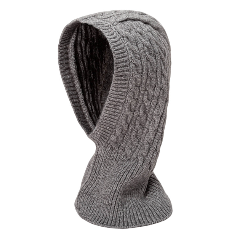 Rotimia Twisted Jacquard  Wool Pullover One-piece Hat