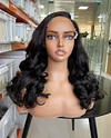 5x5 Lace Closure Wig Wavy Wig Wigs 18inches black Hair Pre Plucked Human Hair Wig