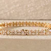 18K Yellow Gold Marquise Cut & Round Cut Lab Diamond Floral Tennis Bracelet