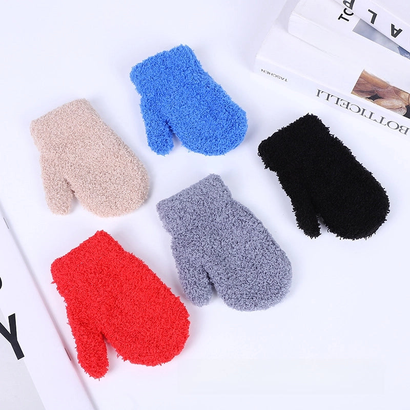 Children's Gloves Warm Coral Fleece Cold Bag Gloves Men's And Women's Gloves Multi-color Optional