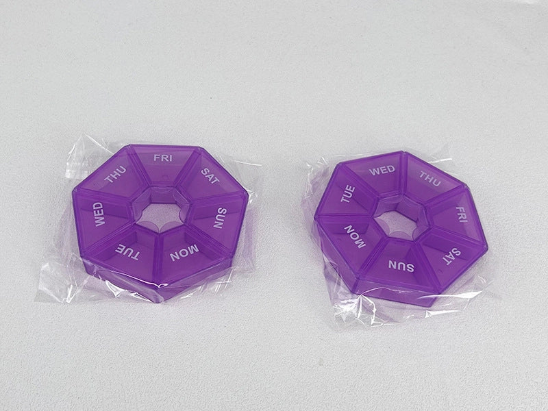 7-corner Medicine Box For One Week Round 7-grid Portable Small Medicine Box For One Week Mini 7-day Portable Medicine Jewelry Box