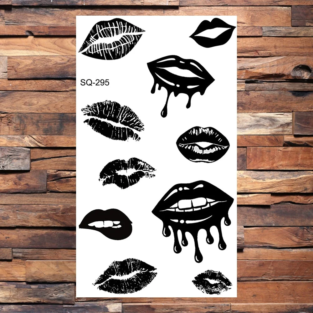 Small Butterfly Temporary Tattoos For Women Girls Realistic Skull Rose Flower Snake Feather Fake Tattoo Sticker Back Arm Tatoos